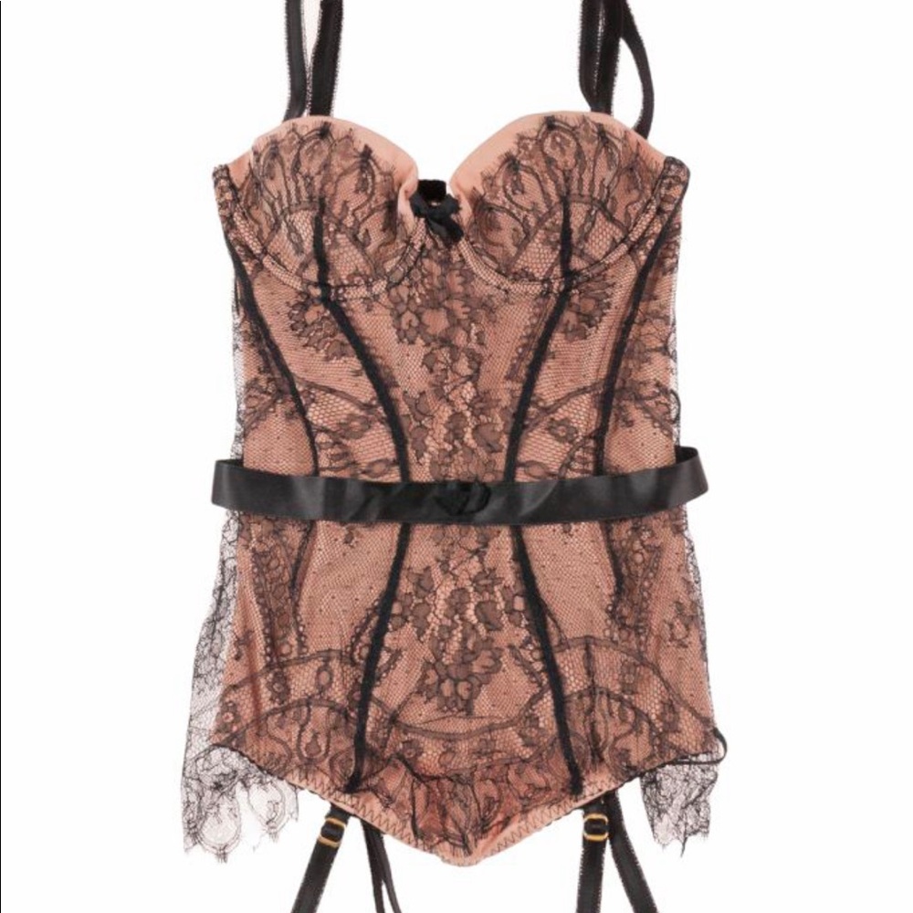 NWT Agent Provocateur Sylvea Corset Nude/black